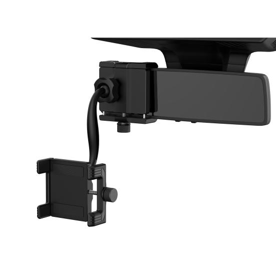 Car Rearview Mirror Phone Holder Telescopic Mobile Phone Stand Metal Mount for 4-7 Inch Cell Phones