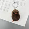 Mini Mink Fur Yellow Duck Keychain Plush Chick Couple Pendant Bag Phone Chain Charm