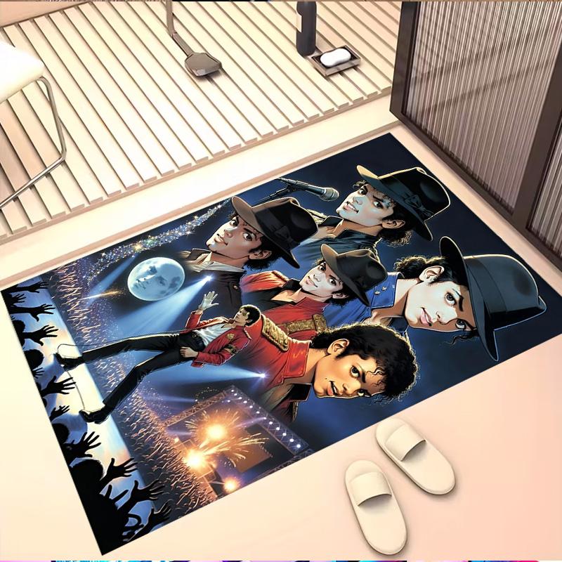 Michael Jackson Print Rug, Washable Floor Carpet, For Entryway Dorm Laundry Room Office Study, Home Decor Birthday Christmas Gift