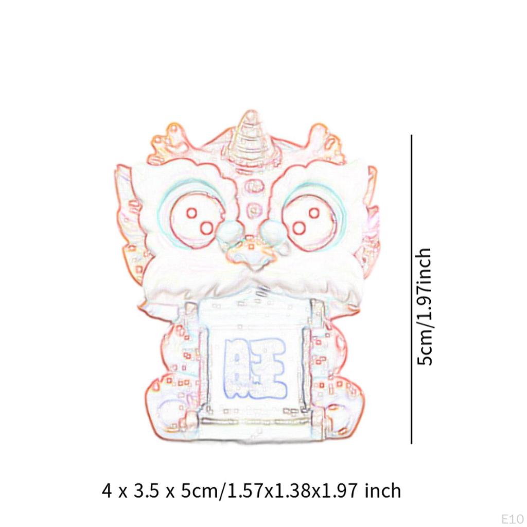 Chinese Lion Statue Seal Blessing Resin Sculpture Centerpiece Ideal Gift Spring Festival Feng Shui