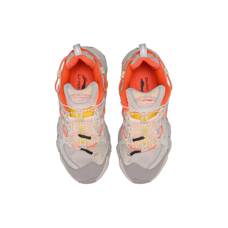 Li Ning X Claw Cat Paw Cushioning Slip Resistant Low top Sports Casual Shoes Women's Gray Orange AGLQ014-3