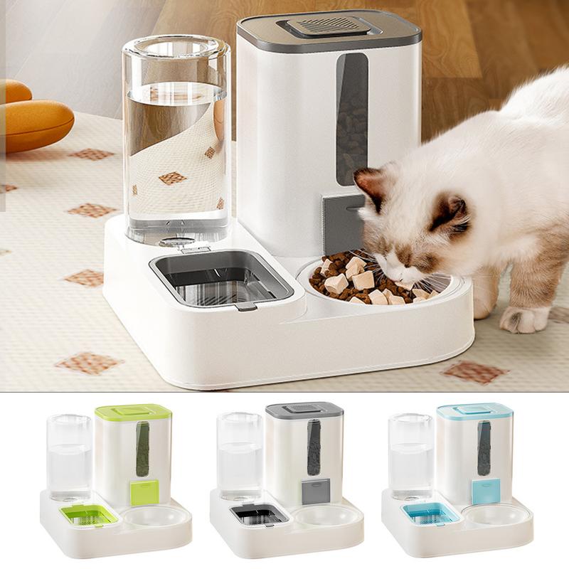 Cat Food Dispenser Automatic Feeder with Large Capacity Dog Food Dispenser Reusable Water Dispenser for Cage