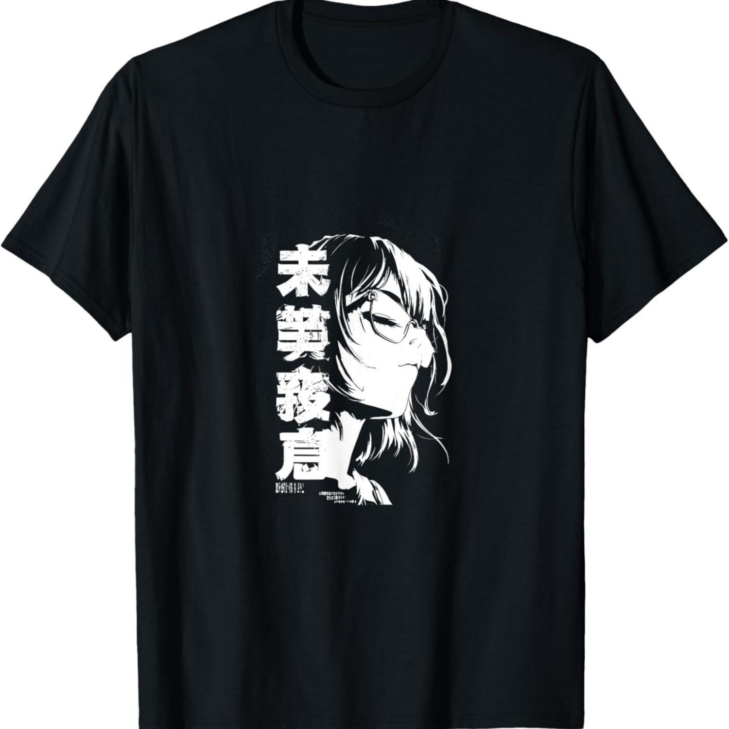 Cyberpunk Anime Girl XIV (Black and White) T-Shirt S чёрный