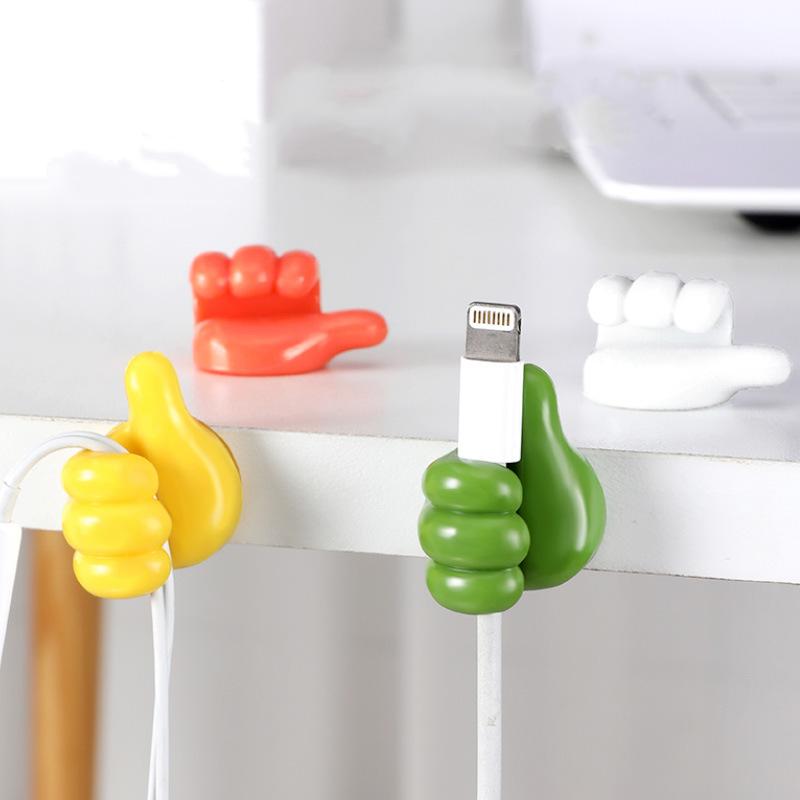 1PC Adhesive Storage Organizer Rack Sticky Hook Thumbs Up Shape Punch-Free Wall Hook Clip Holder