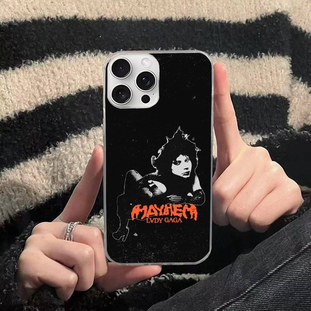 Singer L-Lady Gaga Mayhem Phone Case For iPhone 17 16 15 14 13 12 11 Plus Pro Max Satin Colorful Glossy Surface
