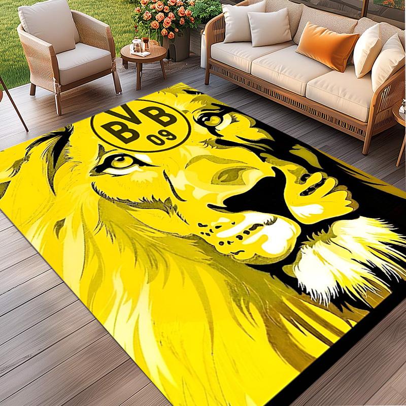 Borussia Dortmund Print Rug, Washable Floor Carpet, For Entryway Dorm Laundry Room Office Study, Home Decor Birthday Christmas Gift