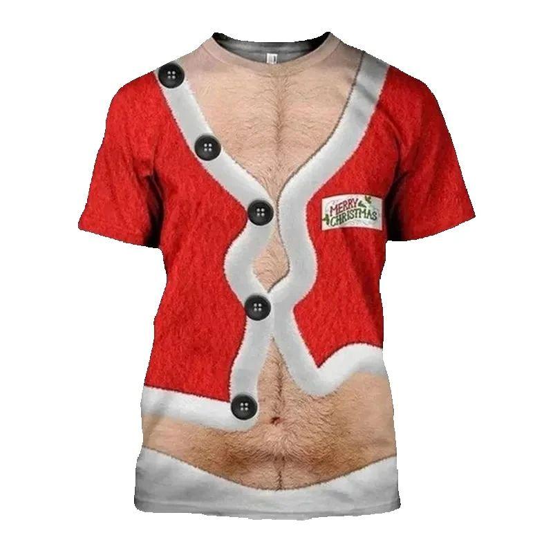 Men Printed Alternative Funny Funny Christmas Holiday Party T-Shirt Fashion Street Casual Plus Size Round Neck Short Sleeve