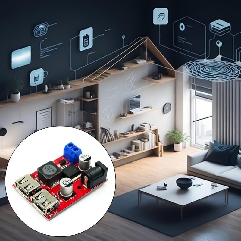 Versatile DCBuck Converters Module with Double USB Port for 5V 3A Charging from 9V/12V/24V/36V Sources To 5V3A Output