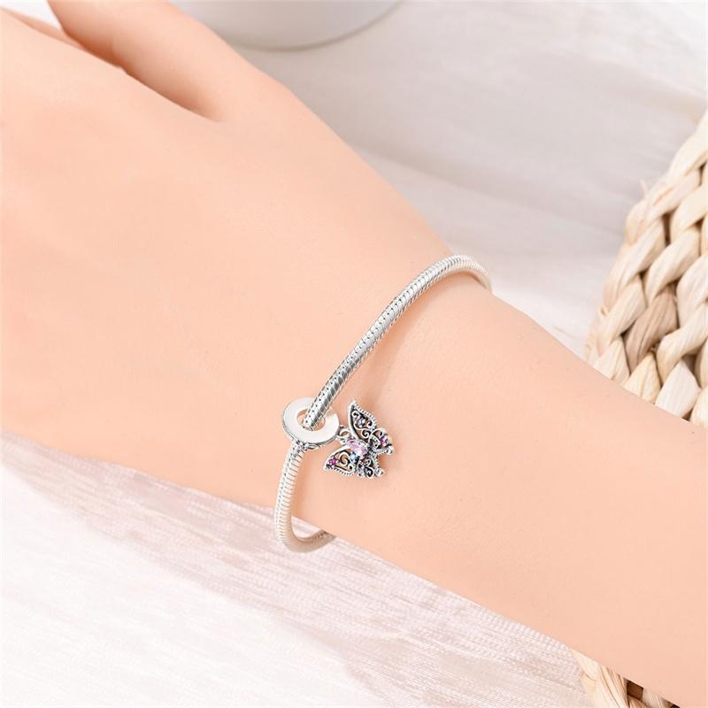 Neu in Kupferfarbe Romantische Klassische Serie Schutzblumenperlen Passend für Pan 3mm Armband DIY Charm Anhänger Damenschmuck