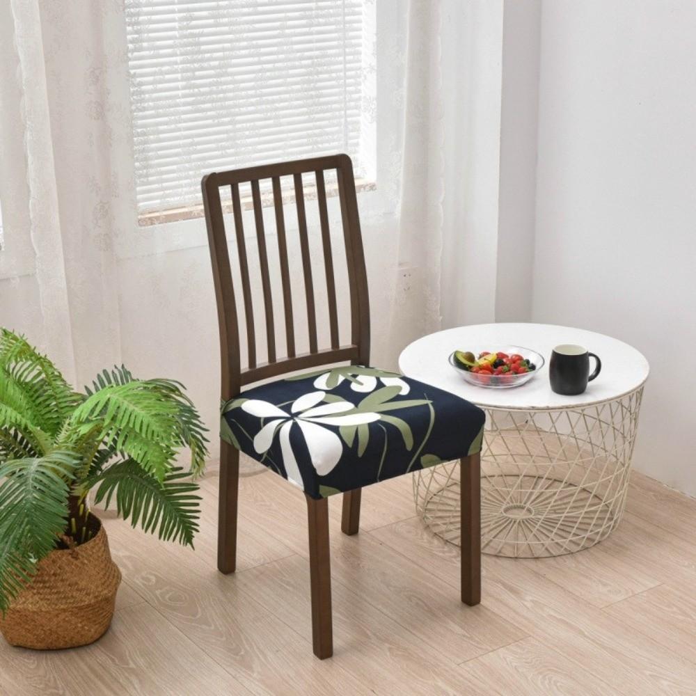 Soft Printed Design Stretch Chair Cover Square Removable Chair Slipcover Elastic Bottom Chair Seat Cover Home Decor