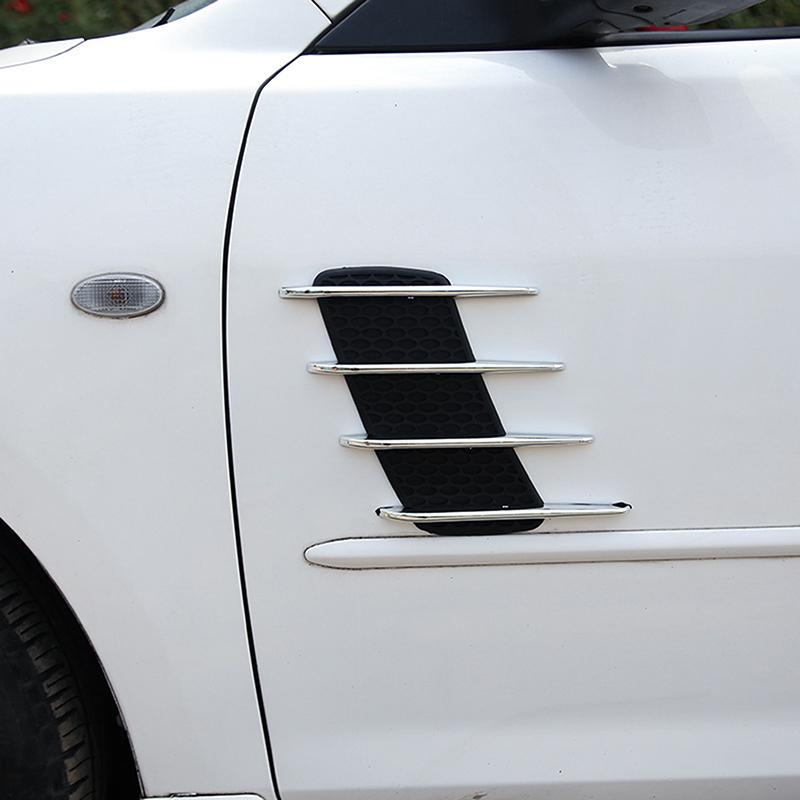 1 Par Auto Flow Ventil Skjerm Hai Gjeller Simulasjon Utløp Sideventil Bilklistremerker Panserdekorasjon Bilmodifikasjonstilbehør