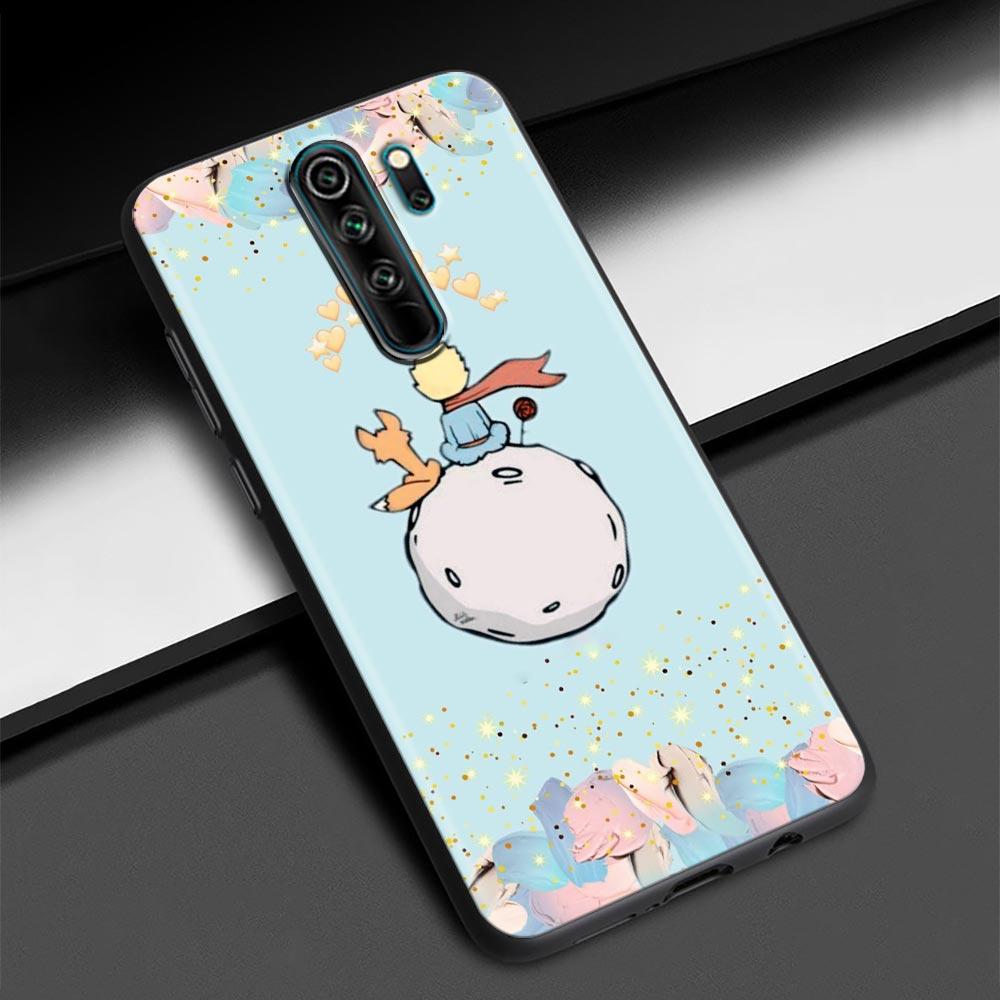 Mały Książę Gwiaździste Niebo Fox Obudowa Telefonu dla Redmi K40 K40S K50 6 6A 7 7A 8 8A 9 9A 9C 9T 10 10C Pro Plus Czarny Miękki Etui