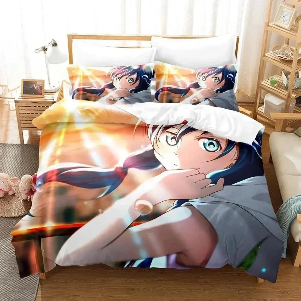 3D Anime Cute Weathering with You Bedding Set Duvet Cover Quilt Cover Pillowcase Comforter King Queen Size For Boys Adult