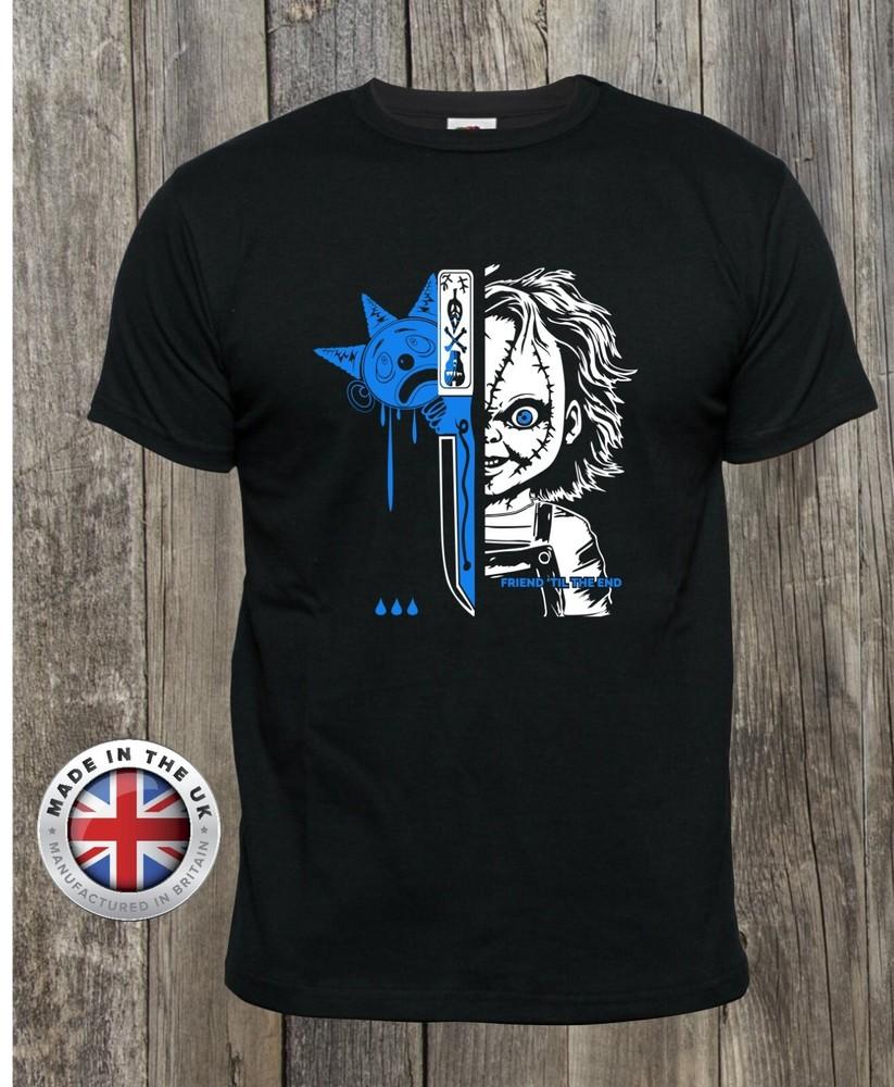 Футболка с Чаки  Детские игры  Хоррор  Друзья до конца , унисекс, женская приталенная L