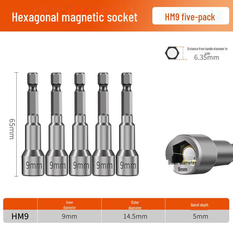 8mm Magnetic Hex Socket Head Drill and Wrench Tool Set