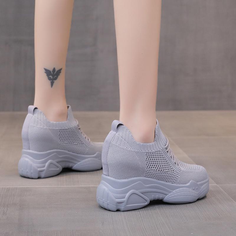 Fashion New 2025 Autumn Women Breathable Platform Casual Shoes Women Height Increased Vulcanized Shoes 8CM Thick Sole Zapatos Mujer
