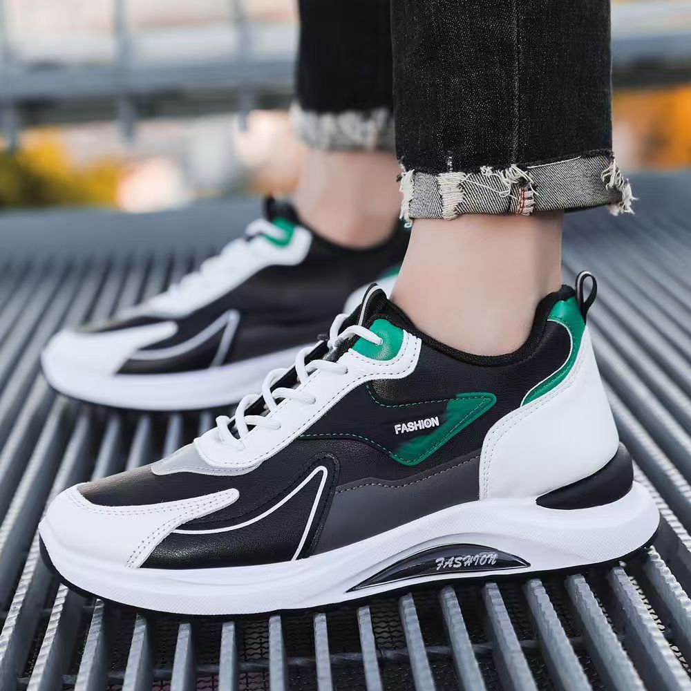 Новые кожаные кроссовки весна-осень, легкие кроссовки на платформе для бега и повседневные папины кроссовки 39