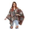 Acrylic Split Shawl Women'S Fashion Thickened Hat Cape Plaid Scarf