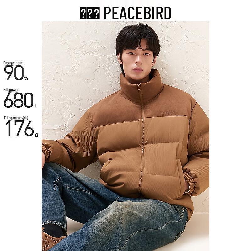 Men s Retro Faux Suede Corduroy Puffer Jacket M