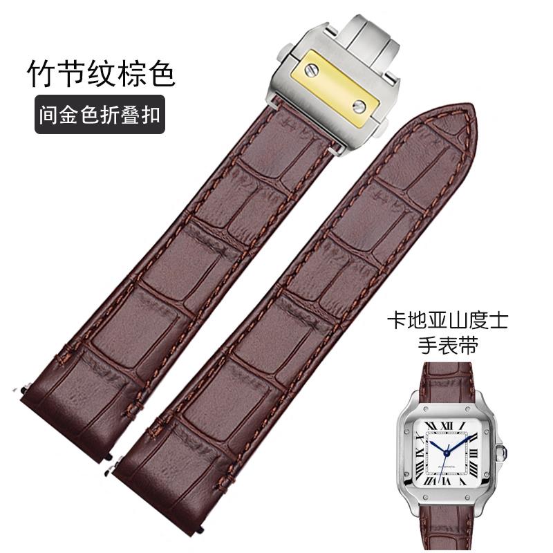 Cinturino per orologio in pelle di mucca di alta qualità Per Cartier Santos WSSA0010 WSSA0018 uomo donna Rilascio rapido Braccialetto in vera pelle 19mm 21mm