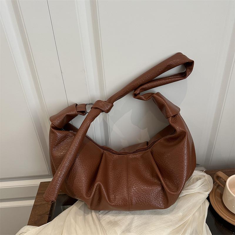 Pu Retro Dumpling Bag With Zipper Closure For Casual Street Style Daily Use