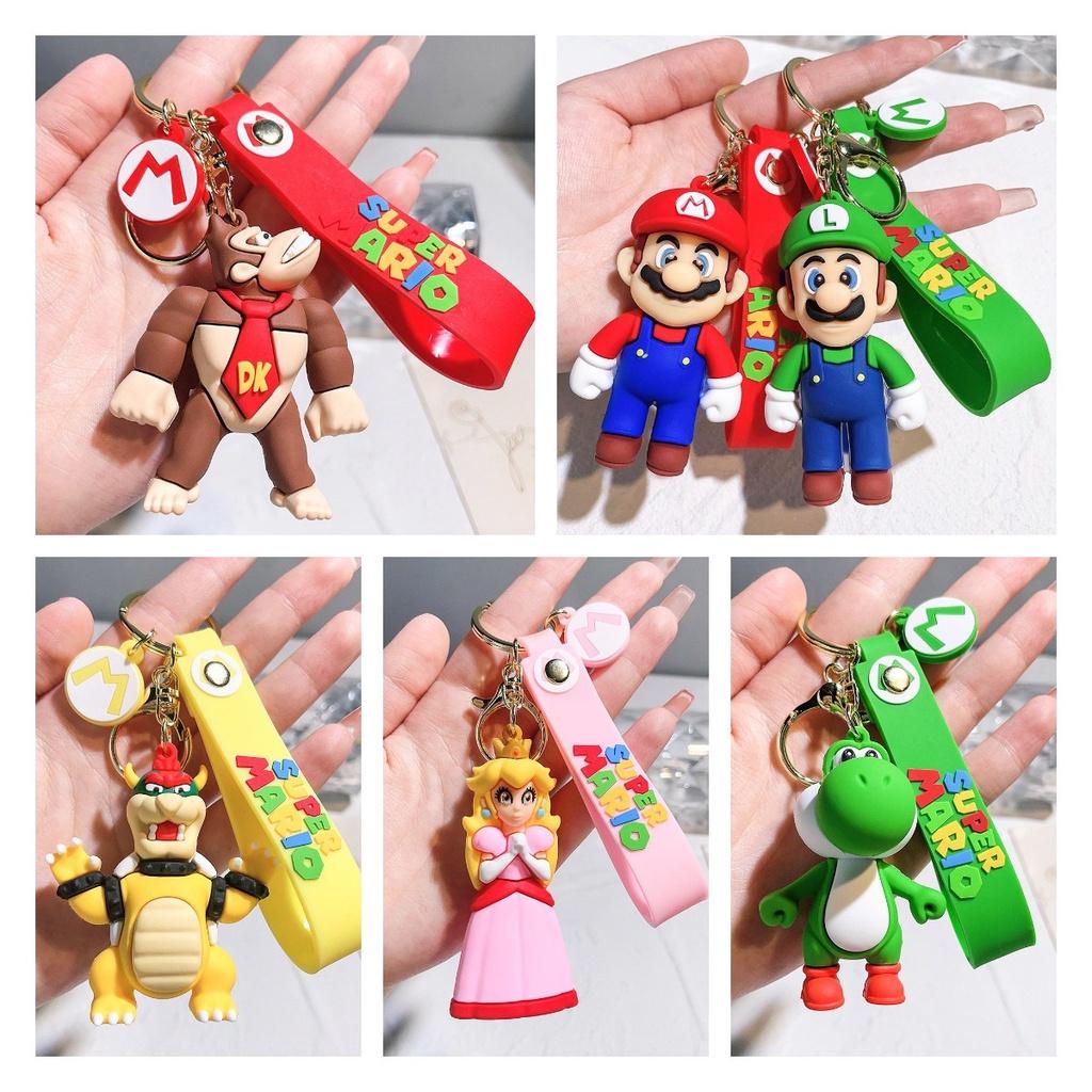 Cute Super Mario Keychain For Car And Bag Decorations Soft Pvc Material