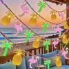 Sommer Hawaii Lys Kæde Ananas Flamingo Kokospalme Lys Kæder Tropisk Frugt Lys Børne Hawaiiansk Fødselsdagsfest Dekoration