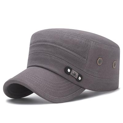Men's Breathable Eye FS Label Flat Top Hat Outdoor Casual Mature Middle-aged Sunshade Hat