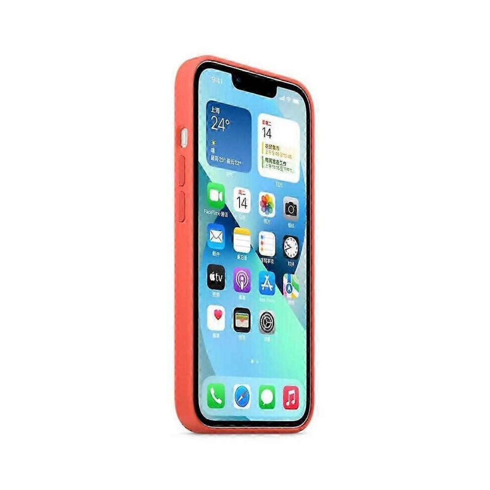 (Horká růžová) Pro iPhone 13 Kompatibilní s MagSafe Zadní kryt telefonu z tekutého silikonu [Indukční Popover]