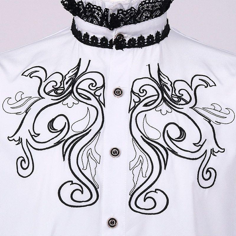 2023 New European and American Spring and Autumn Men's Renaissance Clothing Shirt Medieval Steampunk Gentleman's Top Layered Wear