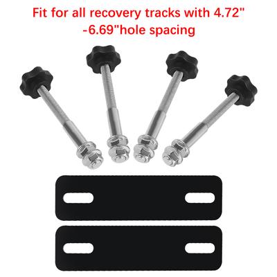 Universal For Recovery Tracks Car Mounting Pins Base Plates Kits for Traction Boards Fit with 4.72"-6.69" Hole Spacing