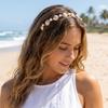 Gold Color Starfish Shell Headband Silver Crown Tiaras Korean Headpiece Pearl Hair Hoop Beach