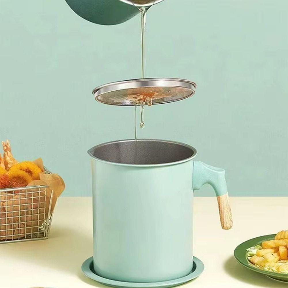 Large Capacity Bacon Grease Container BPA-Free Grease Separator Oil Filter Pot  Frying Essential