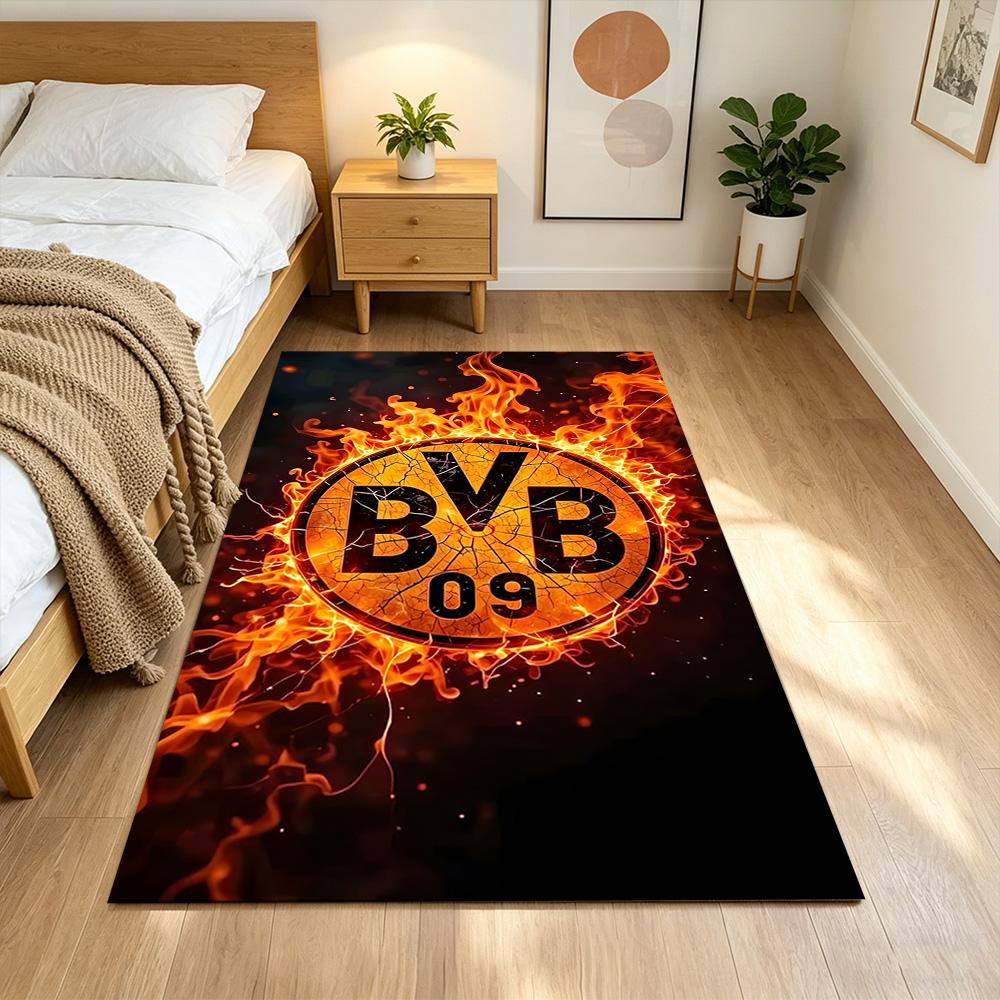 Borussia Dortmund Football Club Decorative Area Rug Durable Anti-slip Backing Non-slip Bottom Living Room Essential Minimalist Modern Style