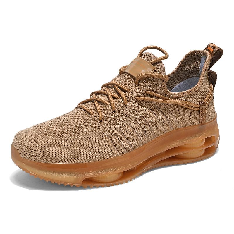 Nouvelles chaussures de course de sport légères d'extérieur grande taille pour couple, chaussures de sport décontractées à plateforme tissées à la mouche en maille