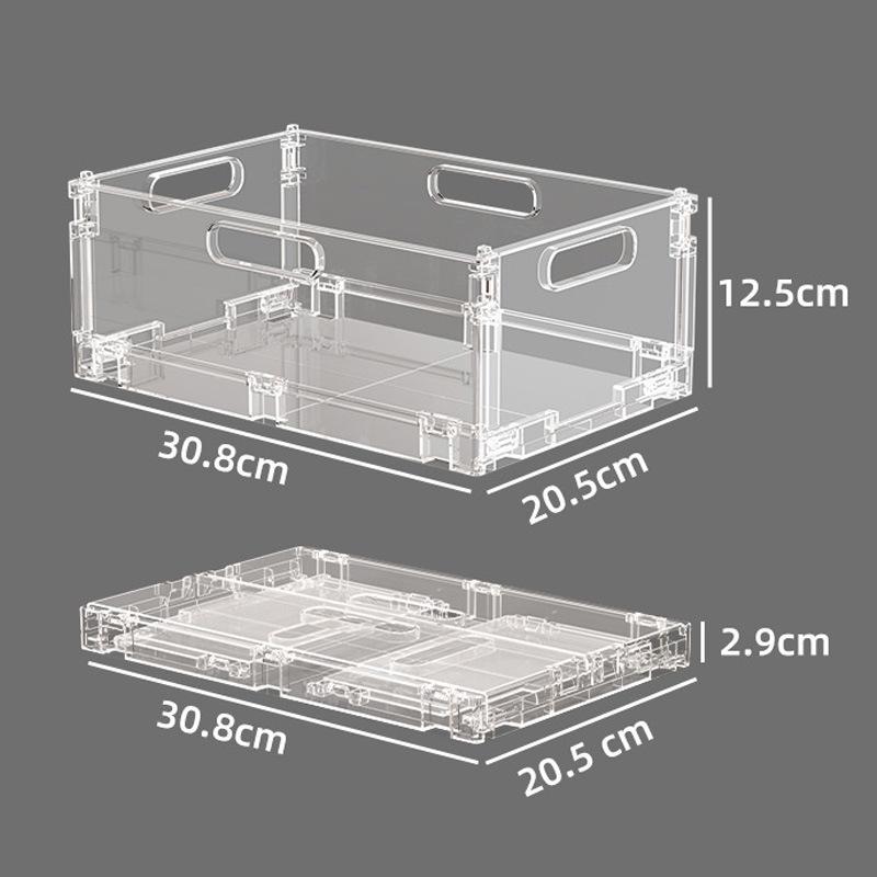 Folding Plastic Storage Basket: Creative, Stackable Organizer for Desk, Snacks, or Stationery.