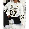 Womens Casual Oversized Round Neck Sweatshirt With 3D Letter Print Lightweight Comfort Fit