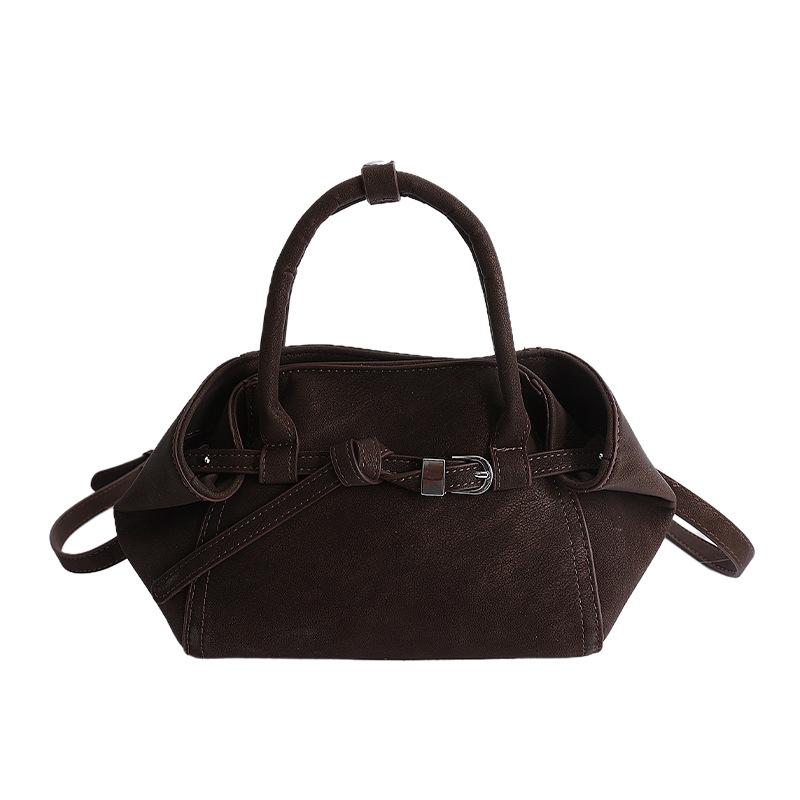 Minimalist Solid Color Handbag Women Belt Buckle Design Shoulder Bag Elegant Pu Leather Crossbody Bag Daily Commuting Mini Bag