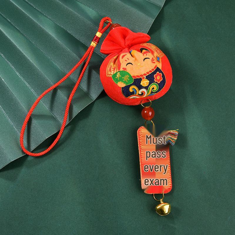 Handmade Lucky Lotus Pod Sachet: Embroidered Safety Charm & Coin Purse for Dragon Boat Festival
