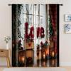 2pc,  Happy Valentine's Day Drapes Happy Valentines Day Machine Washable Fabric,Without Electricity Versatile Suitable for