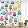 Funny Easter Shower Curtains Cute Bunny Rustic Butterfly Floral Rabbit Eggs Fabric Home Bathroom Curtain Decorative With Hooks