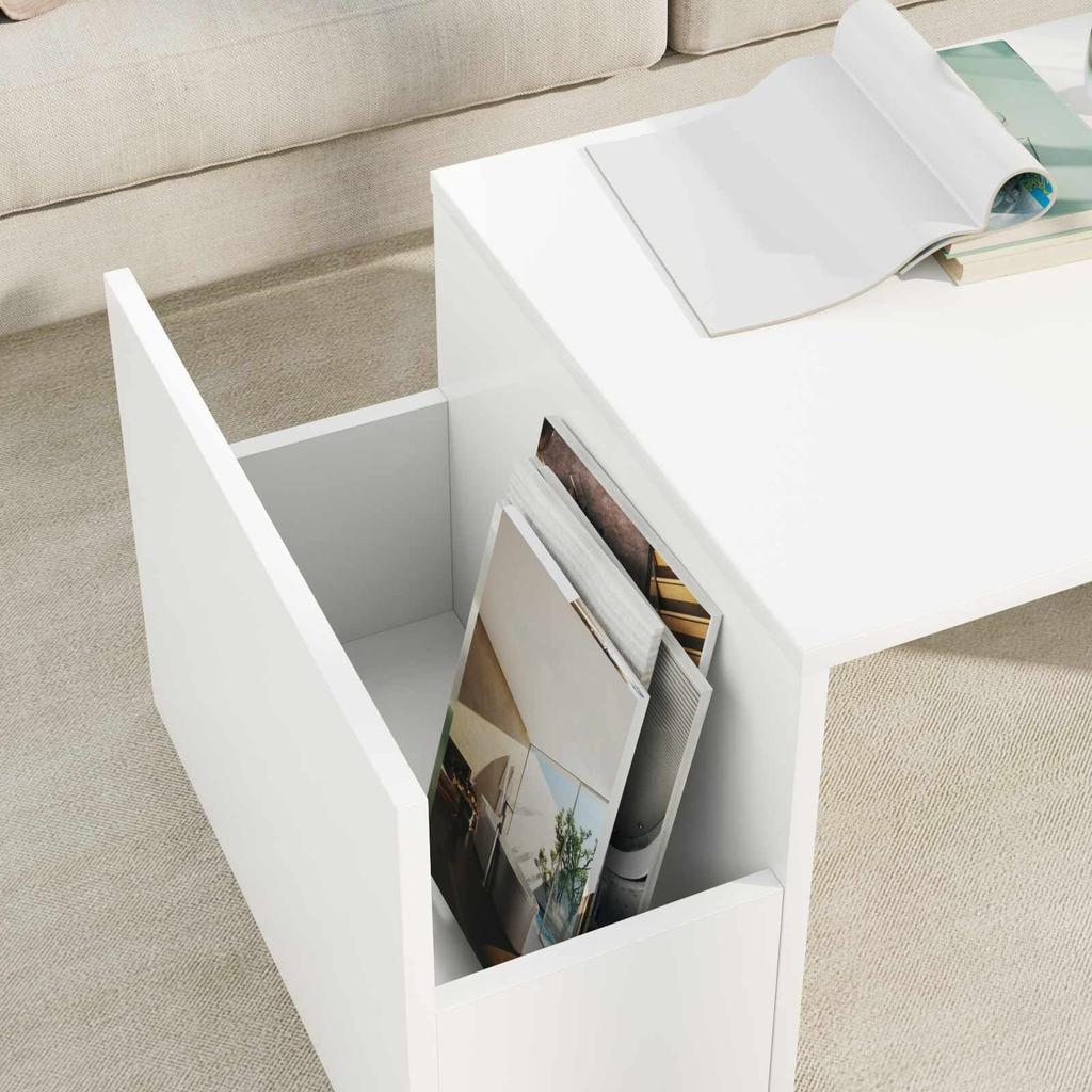 White Coffee Table 90 x 45 x 35 cm Engineered Wood