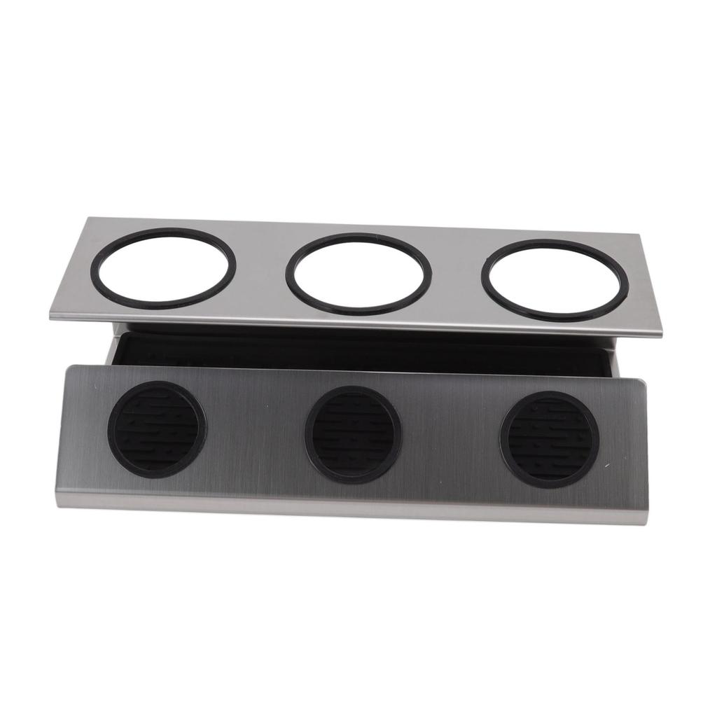 Flaschenabtropfgestell 304 Edelstahl Silikonmatte Silber 3 Löcher Sodawasserflaschen-Trockengestell