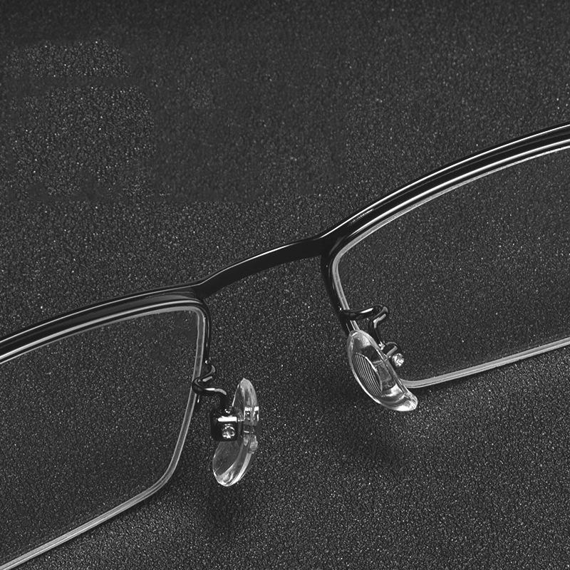 Metal Half-frame Myopia Glasses Anti-blue Light Goggles Unisex Business Men Women Near Sight Eyeglasses FInished Optical Eyewear