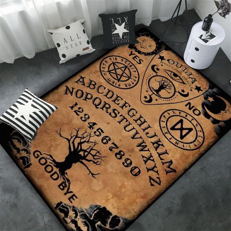 Schädel Baphomet Ziegen Dämon Raserei Bereichsteppich Blutrot-Baphomet Teppich-Baphomet Dekor-Satanische Matte-Satanische Heimdekoration