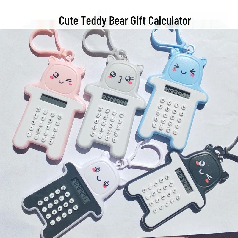 Mini Bear Cartoon Cute Keychain Maze Calculator