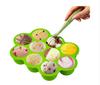 Reusable Container with Lid for Homemade Baby Food, Freezer Mold, Silicone Tray, 10 Holes