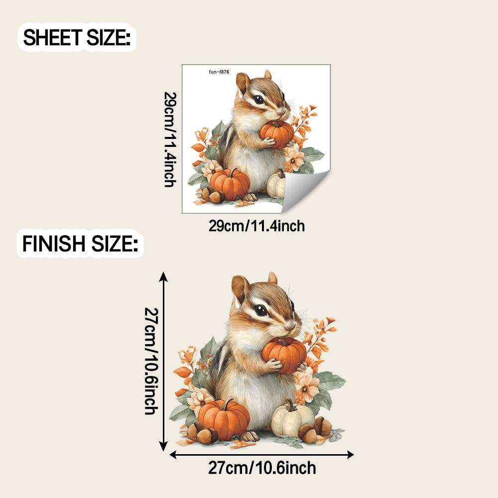 

Мультяшная белка собирает тыквы, Кухня ресторана, Наклейки на стену для украшения дома