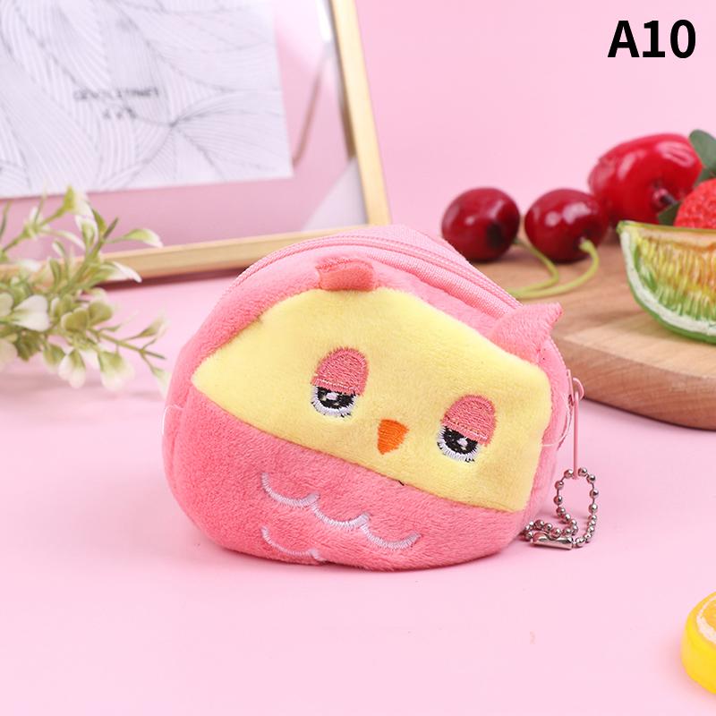 Coin Purse Cartoon Zipper Plush Three-Dimensional Coin Purse Wallet Key Holder