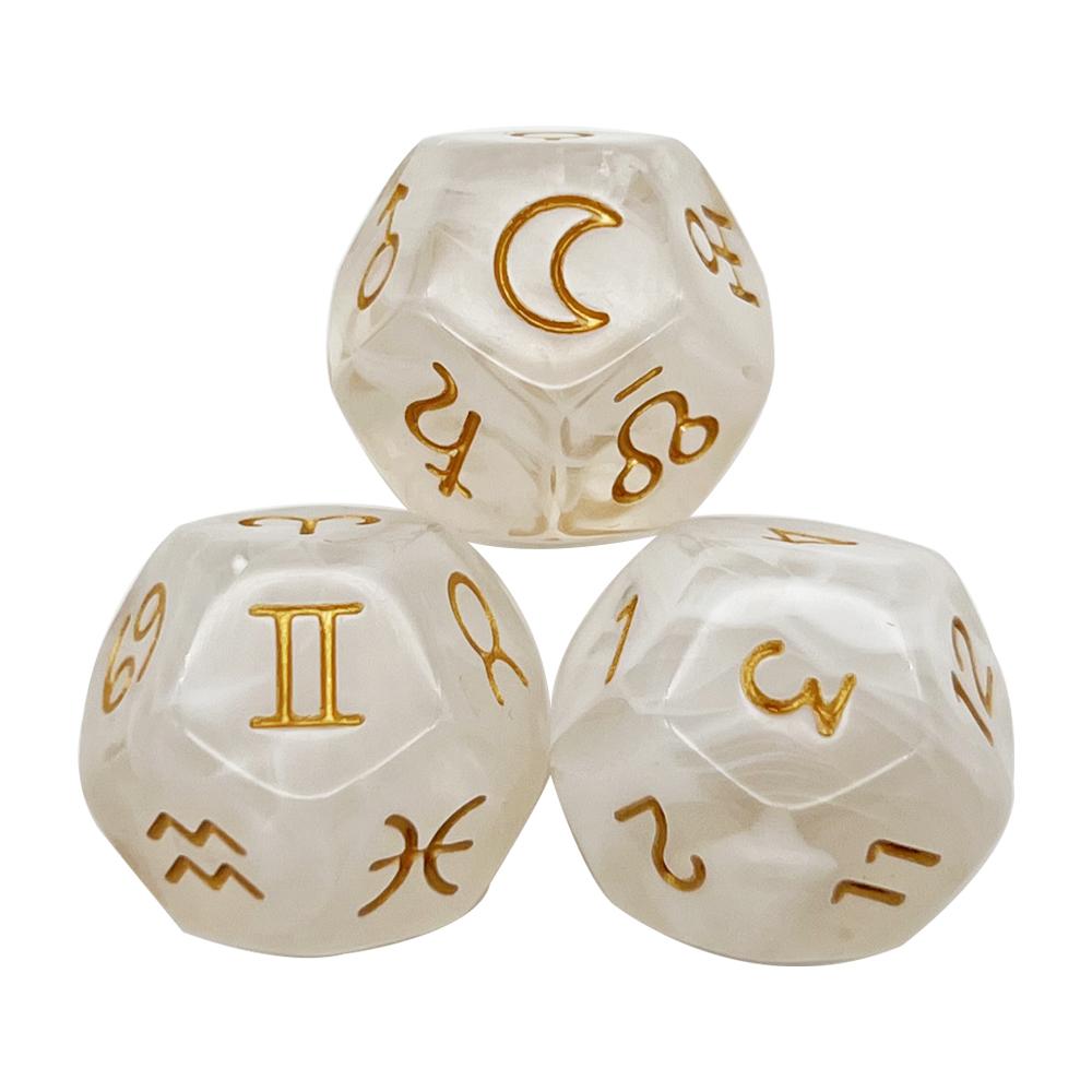 3Pcs/set Astrological Dices 12 Sided Polyhedral Astrology Tarot Divination Dices Set